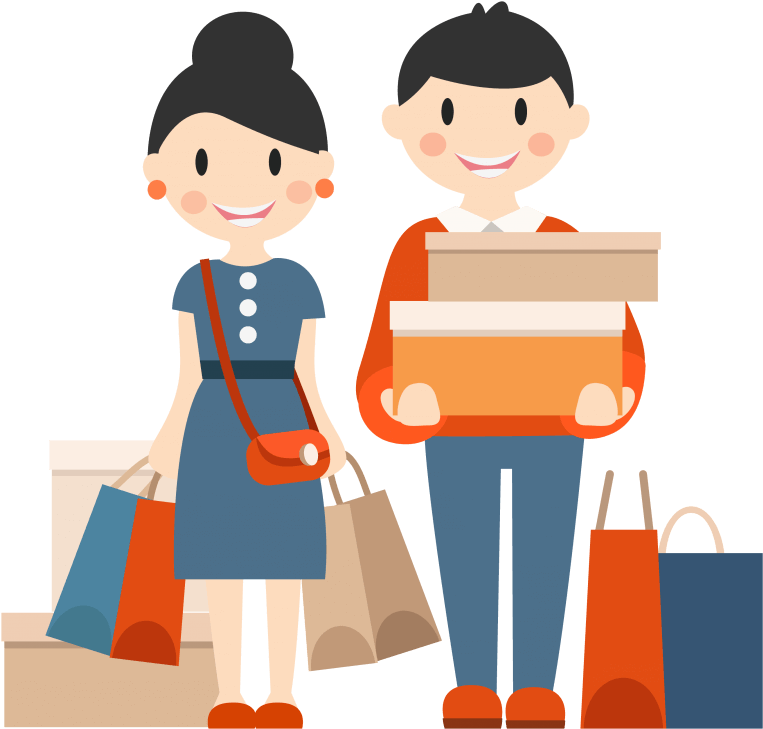 Com Online Shopping Retail Clothing - Happy Customer Clipart (1200x750)