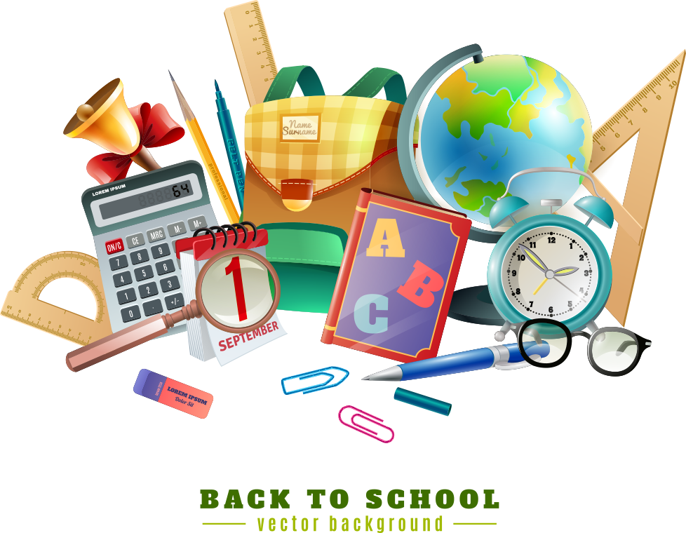 Poster Stationery Illustration - Back To School Vector Png (978x760)