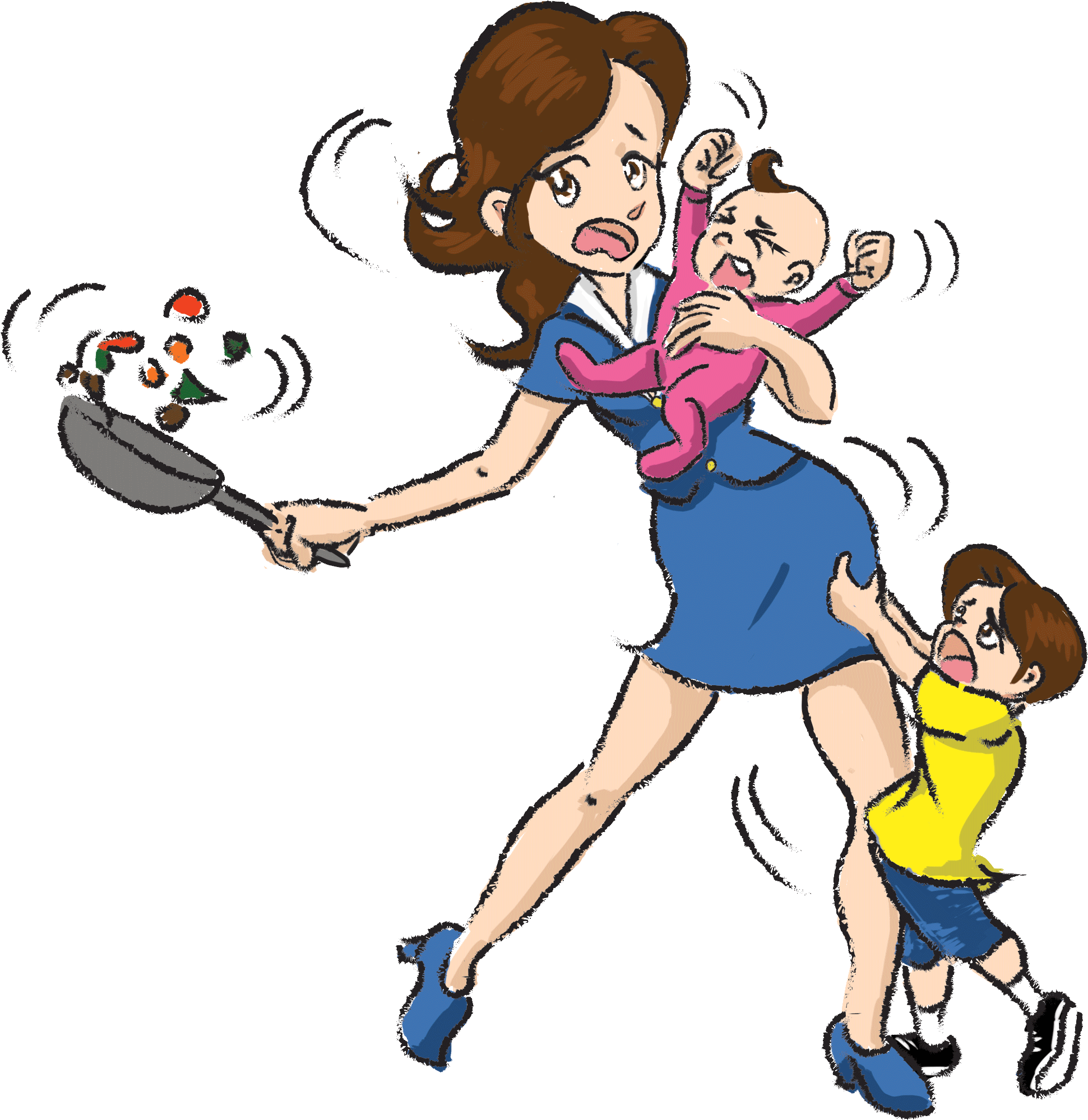 Yusuke Urameshi Child Drawing Mother - Busy Mom Png (2033x2000)