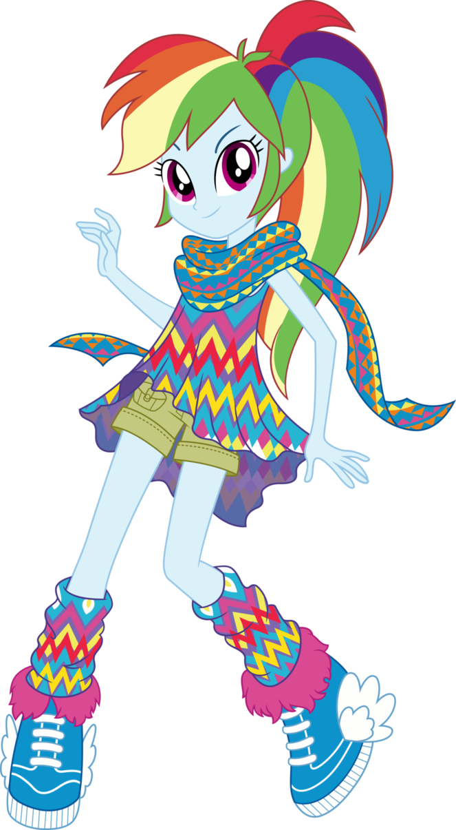 Geometric Style Rainbow Dash Vector By Icantunloveyou - My Little Pony Equestria Girls Legend Of Everfree Rainbow (663x1205)