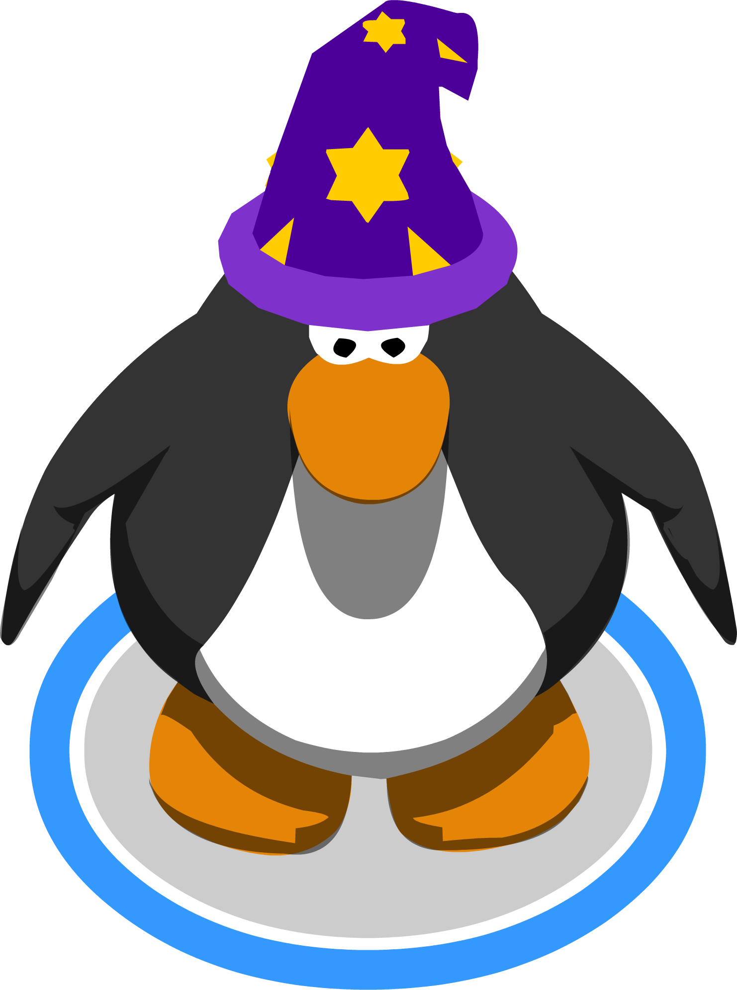 Purple Wizard Hat Ingame - Club Penguin 3d Penguin (1482x1992)