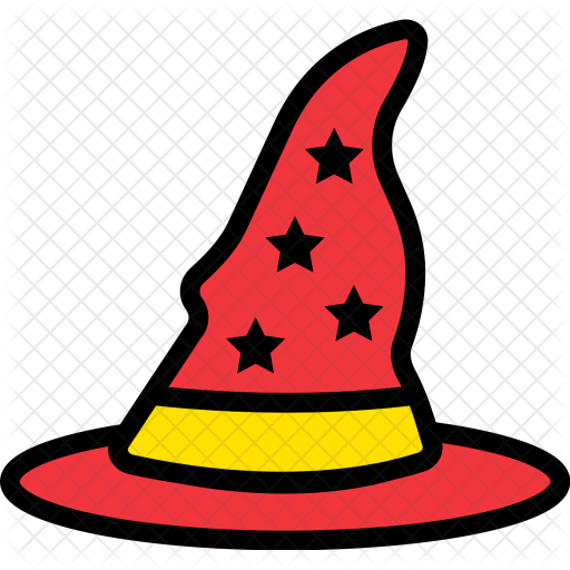 Wizard, Hat, Halloween, Scary Icon - Black And White Wizard Hat (512x512)