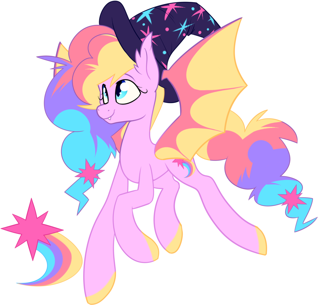 Aegann, Bat Pony, Hat, Oc, Oc Only, Pony, Safe, Simple - Cartoon (1067x1024)