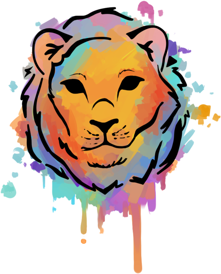 Watercolor Lion By Little Space Ace - Lion Watercolor Png (774x1032)