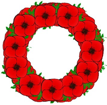 Poppy Wreath With Leaves - Wreath (356x347)