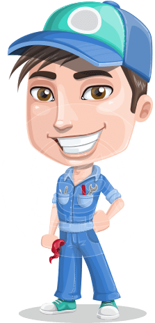 Ashton The Mechanic - Mechanic Cartoon Png (460x464)