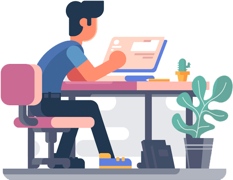 Marketing - Working On Computer Illustration (600x400)