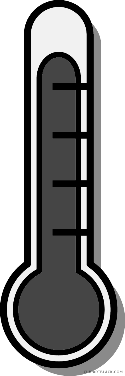 Weather Thermometer Tools Free Black White Clipart - Thermometer Png Transparent Hot (438x1317)