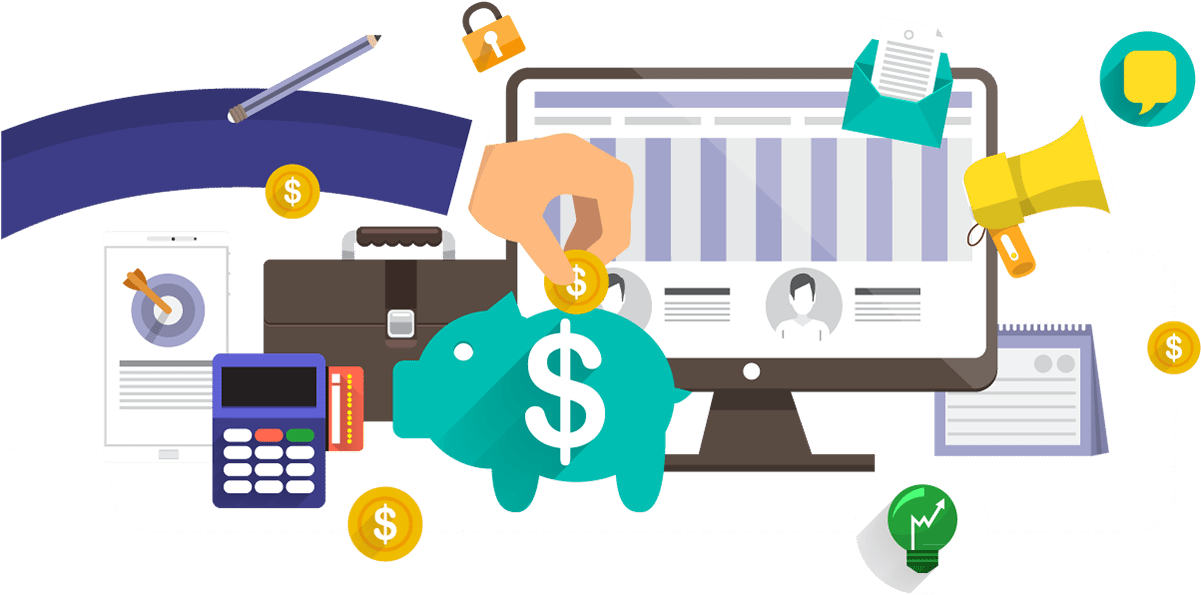 Digital Marketing - Finance Png Flat Design (1500x700)