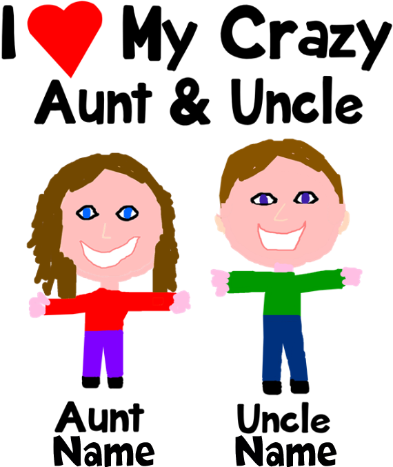 Personalize Crazy Aunt Uncle T-shirt - Personalize Crazy Aunt Uncle Bib (700x700)