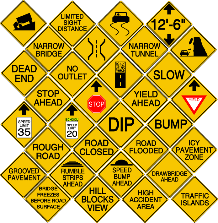 Road Condition Signs By Metalpikachu3500 - Road Condition Signs (695x710)