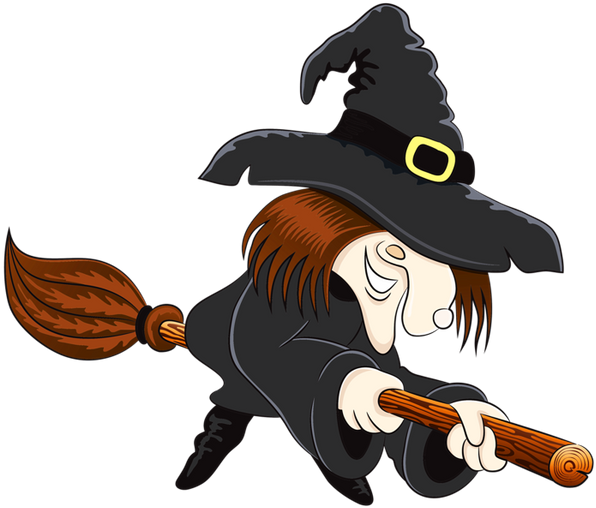 Full Wallpapers » Witch On A Broom Clipart - Ведьма Пнг (600x514)