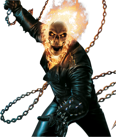 Skeleton-024 - Ghost Rider Png Marvel Heroes (408x480)