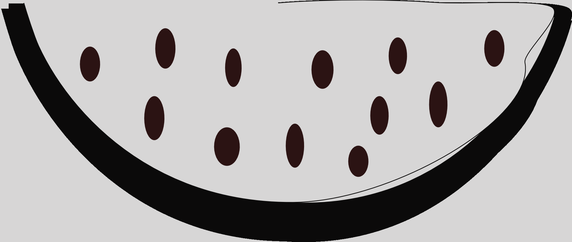 Black And White Watermelon Clipart Watermelon Black - Water Melon Images Black And White (1979x839)