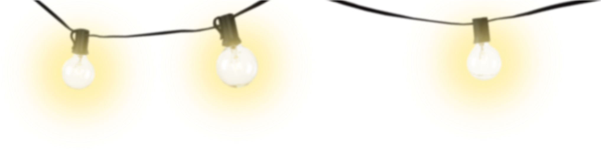 Mini String Lights With Globe Lamps Png - String Lights Transparent Background (2200x700)