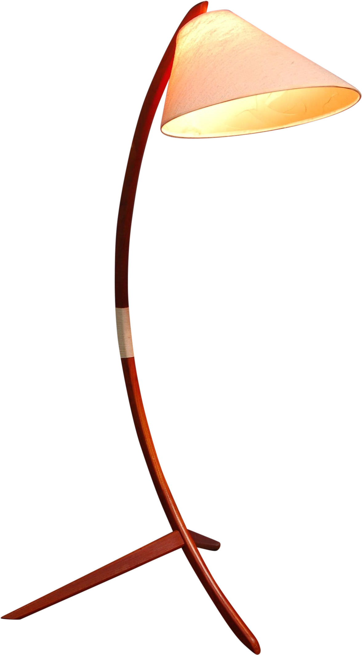 Affordable Vintage Danish Modern Teak Bowed Floor Lamp - Danish Modern (1467x2177)