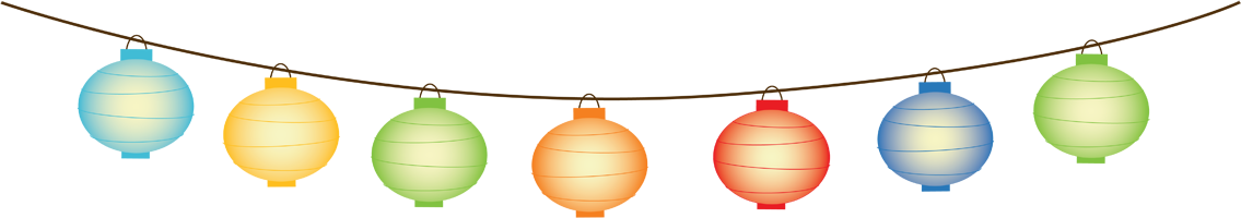 Lantern Clipart Summer - Paper Lanterns Clip Art (1135x200)