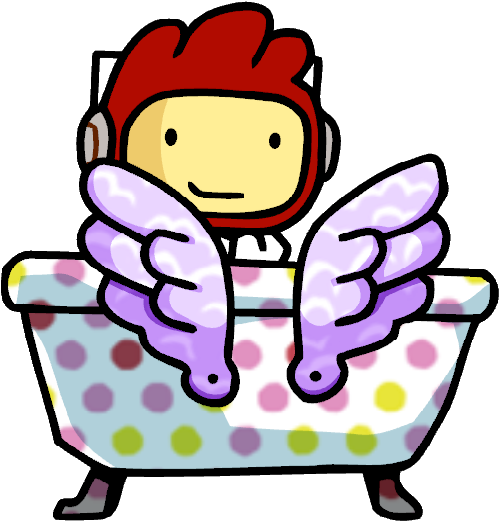 Maxwell In A Bathtub-su - Scribblenauts Bathtub (506x528)