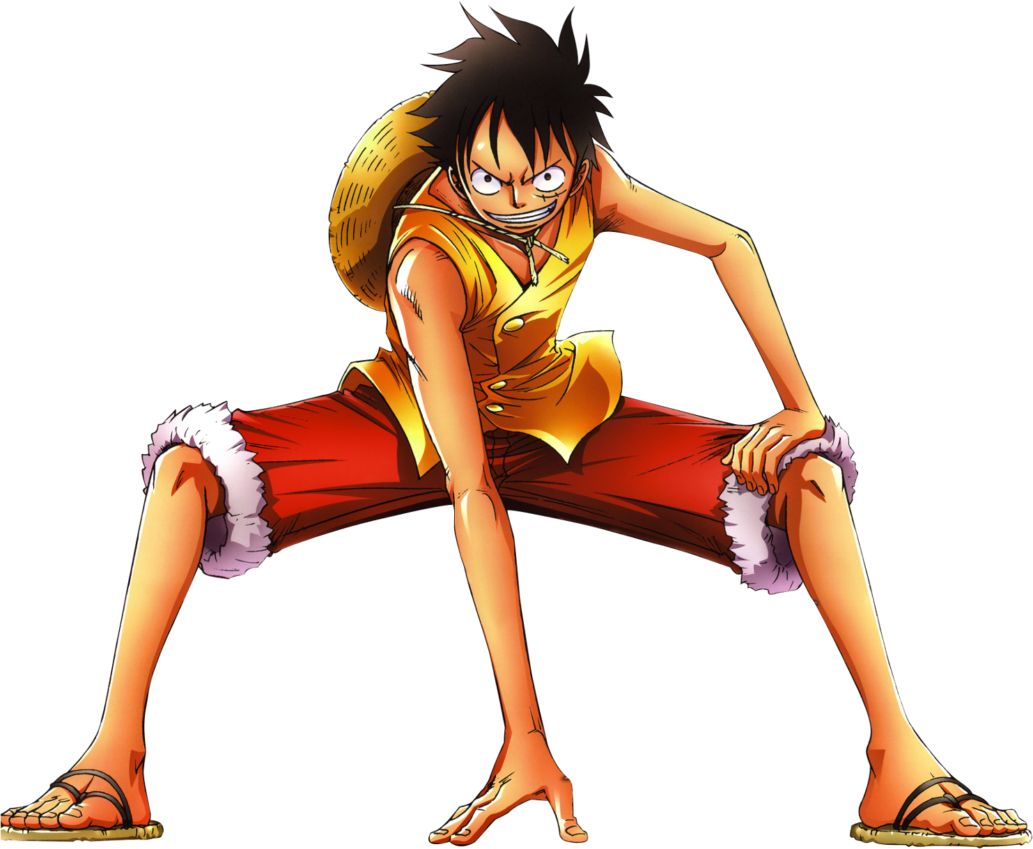 Awesome Monkey D Luffy One Piece With White Background - Luffy D Monkey Png (1500x1292)