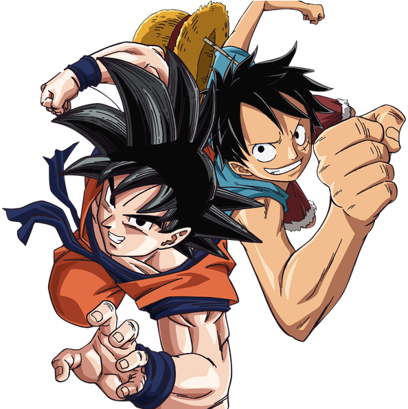 Goku Luffy - Dragon Ball Vs One Piece Vs Toriko (696x594)