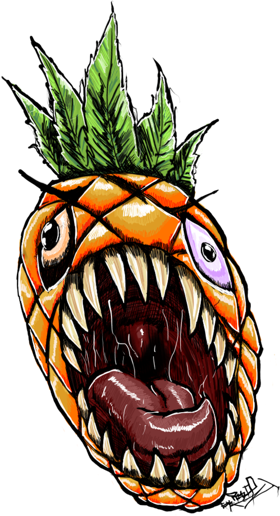 Zombie Pineapple Xd By Richad0z - Illustration (701x1139)