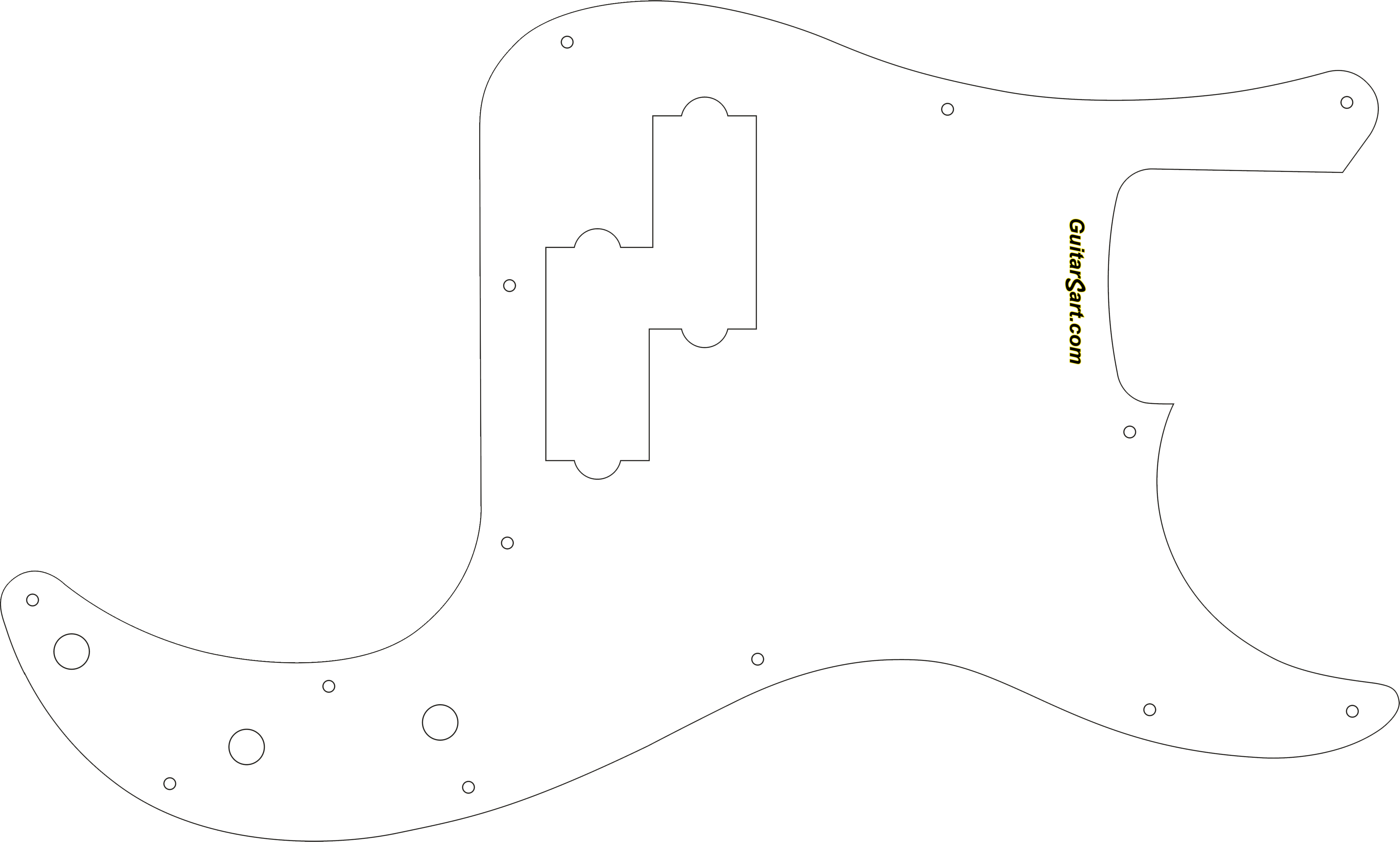 P-bass Guitarsart - P Bass Pickguard Tortoise (4435x2669)