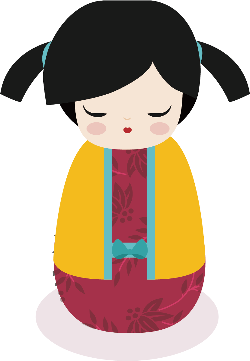 Japan Post-it Note Paper Doll - Kimono Japanese Cartoons (2480x2350)