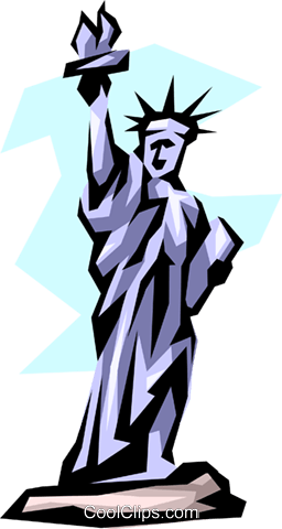 Statue Of Liberty Royalty Free Vector Clip Art Illustration - Estatua Da Liberdade Cartoon Png (256x480)