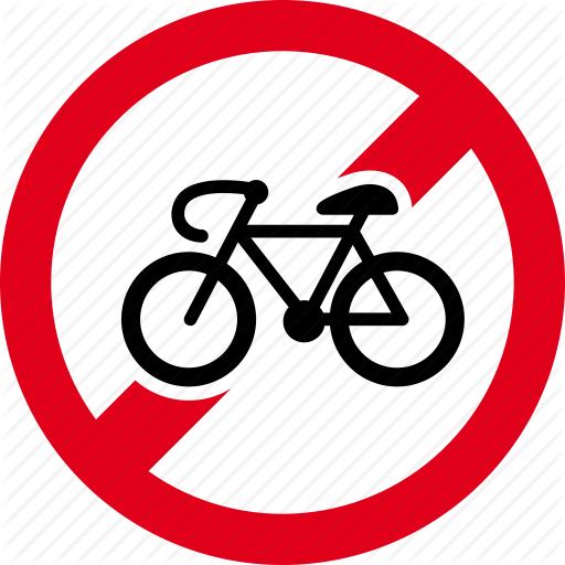 Bicycle, Bike, Entry, Forbidden, No, Prohibited, Ride - No Cycling Road Sign (512x512)