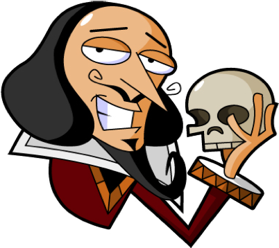 Many Things We Say Today Were Influenced By Shakespeare - William Shakespeare Cartoon (407x385)