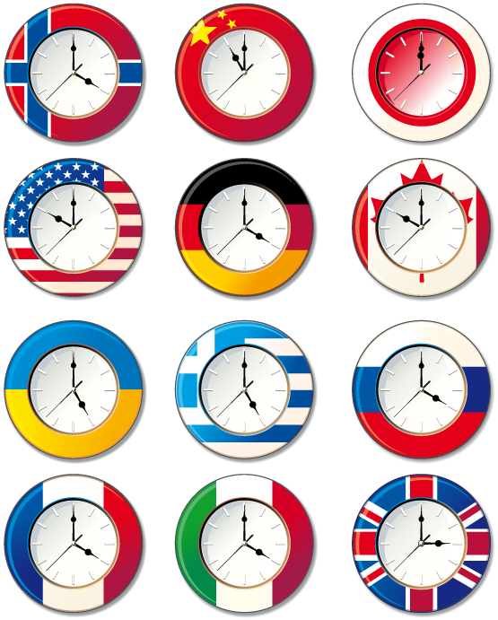 Time Change - Different Country Wall Clock (595x729)