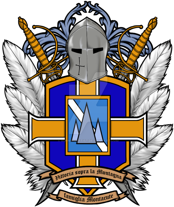 Crest Of Montague By Burningartist - Capulet Crest (800x875)