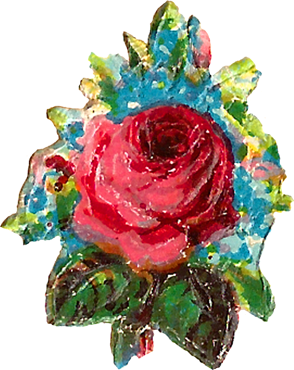 The First Pink Rose Clip Art Is Of A Single Flower - Garden Roses (1352x1600)