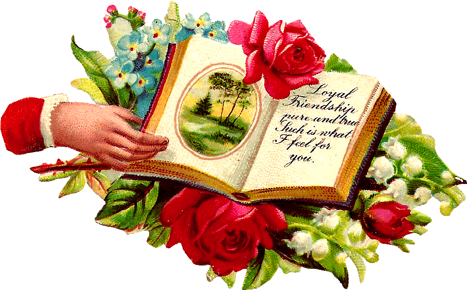 These Are Wonderful Digital Graphics I Created From - Png Open Book And Flower (1090x713)