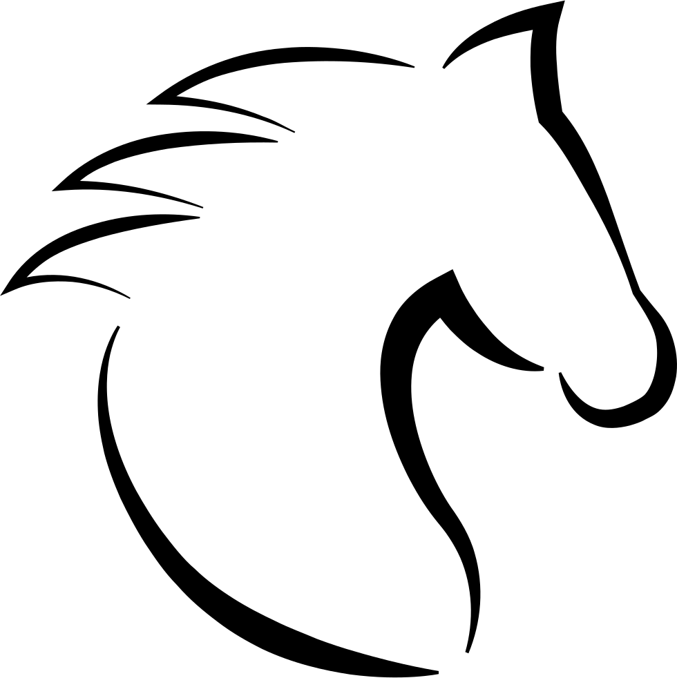 Horse Head With Hair Outline From Side View Comments - Horse Head Silhouette Transparent (980x982)