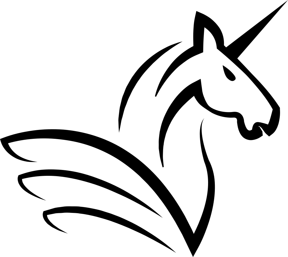 Unicorn Horse Head With A Horn And Wings Comments - White Unicorn Face Png (980x874)