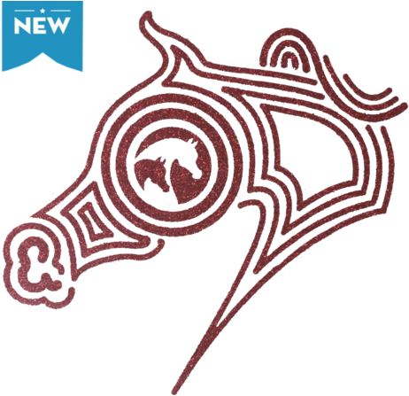 Arabian Full Maze Horse Head-red Glitter - Arabian Horse (480x461)