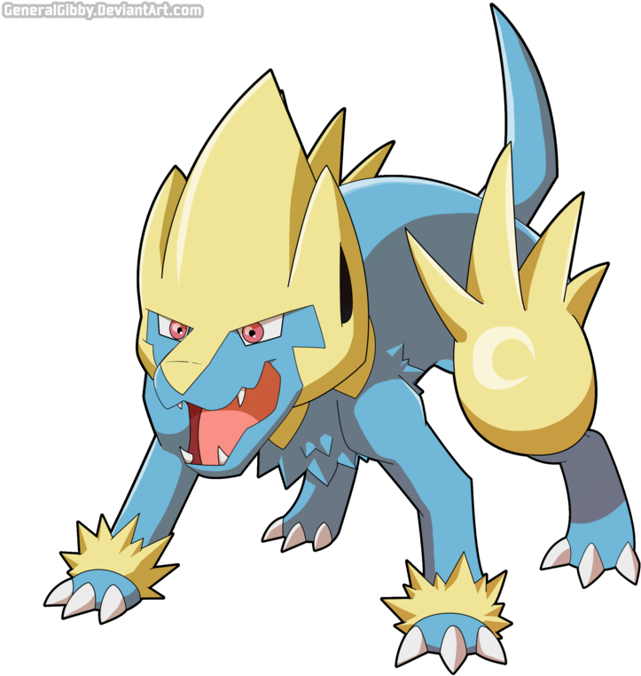 My Favorite Electric Type Of 2015- Manectric By Generalgibby - Drawing (800x800)