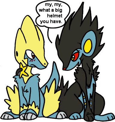 Luxray X Manectric By Denkimouse - Pokemon Manectric And Luxray (395x412)