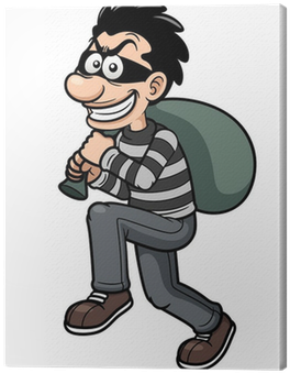 Vector Illustration Of Cartoon Thief Canvas Print • - Thief Cartoon (400x400)