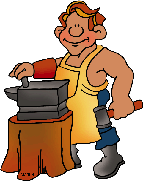 Youtube Clip Art - Medieval Blacksmith Clipart (527x648)