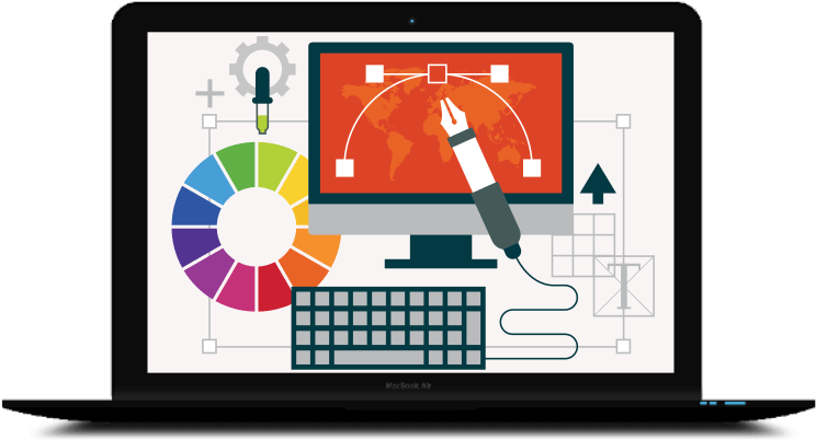 Website Design - Web Design Laptop Png (900x439)