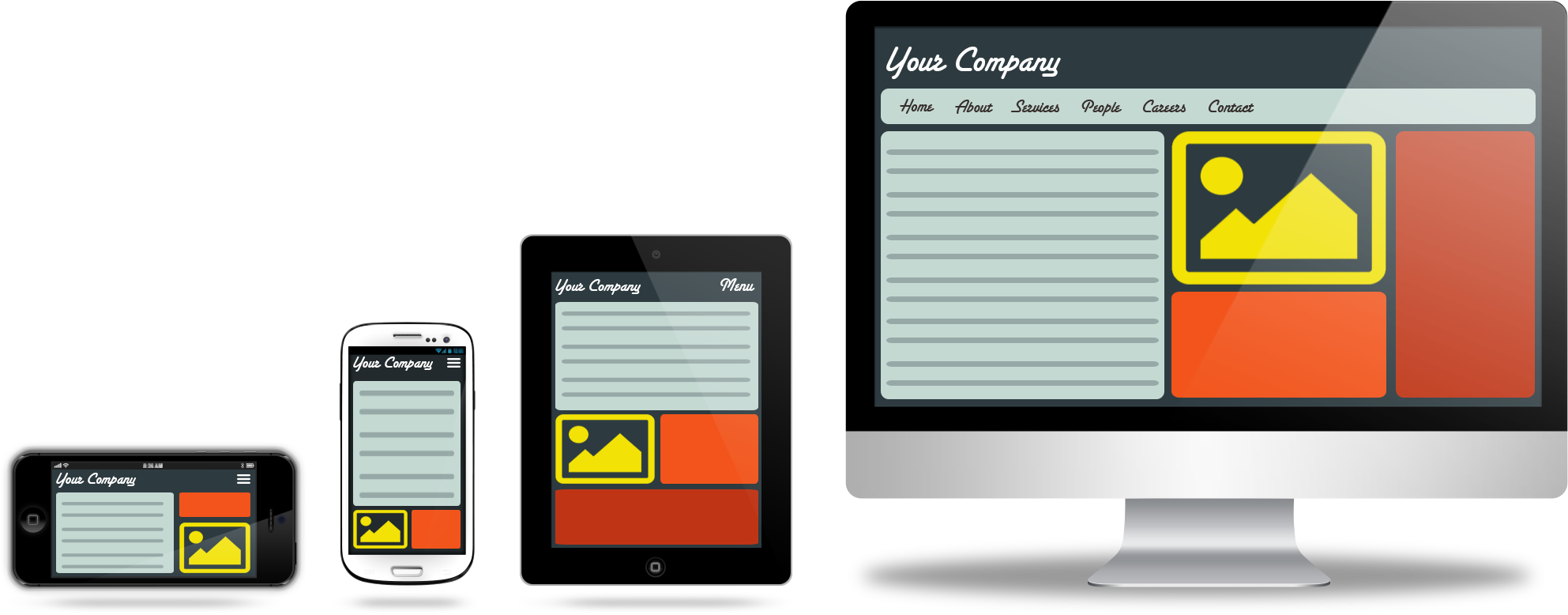 Responsive Web Design Png Transparent Images - Web Design Png Transparent Background (2082x793)