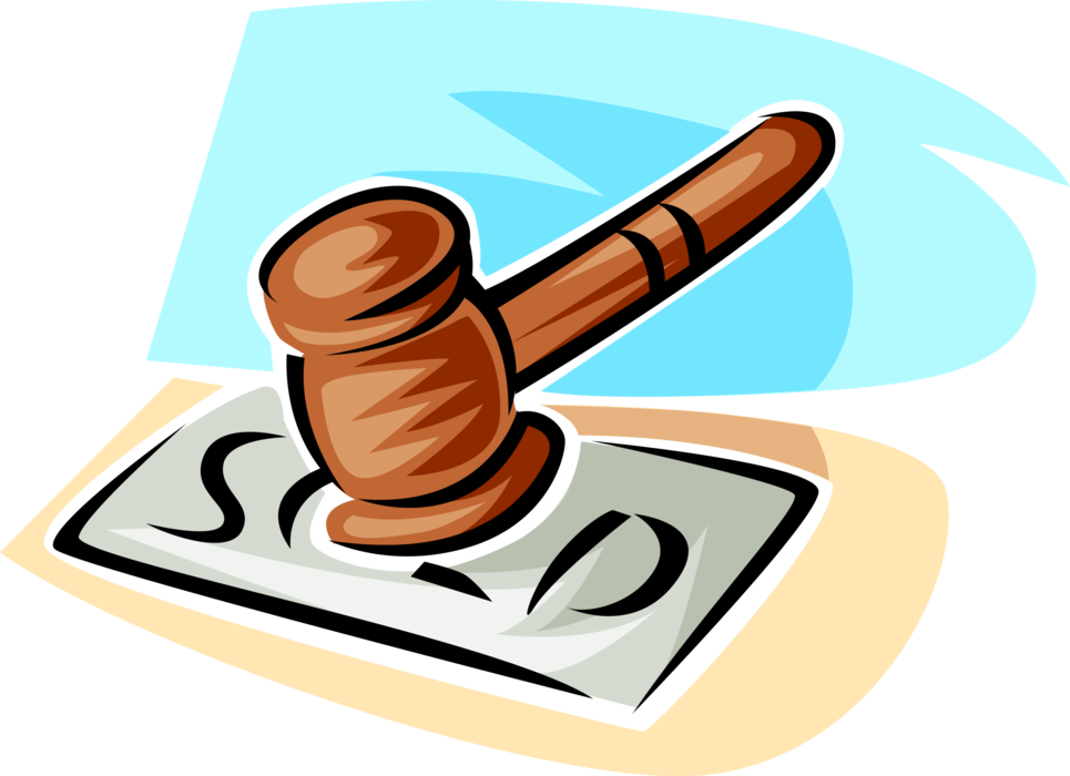 Vector Illustration Of Auctioneer's Gavel Ceremonial - Clip Art (965x700)