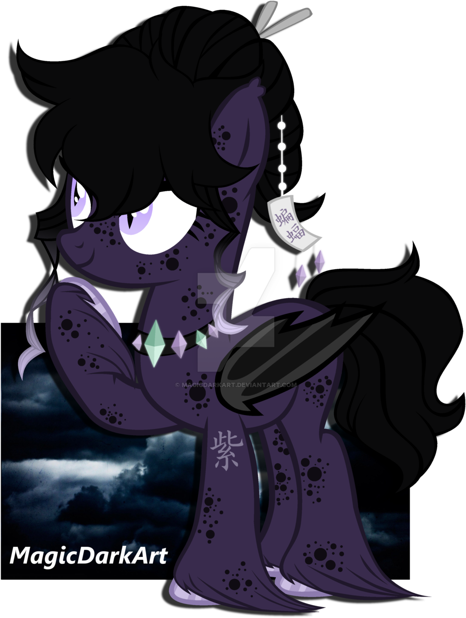 Magicdarkart, Bat Pony, Colored Wings, Female, Mare, - Cartoon (1024x1331)