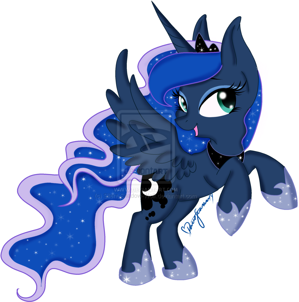 Silent Shadow Wolf, Obtrusive Watermark, Princess Luna, - Mlp Princess Luna And Celestia Vectors Deviantart (1024x1052)