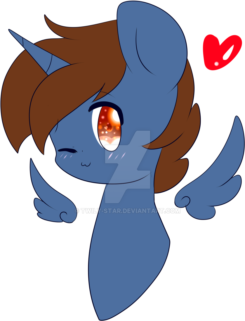 Twily-star, Bust, Floating Wings, Heart, Male, Obtrusive - Cartoon (1024x1218)
