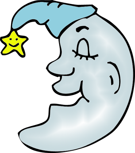 Free Cartoon Crescent Moon Clip Art - Free Cartoon Crescent Moon Clip Art (441x500)
