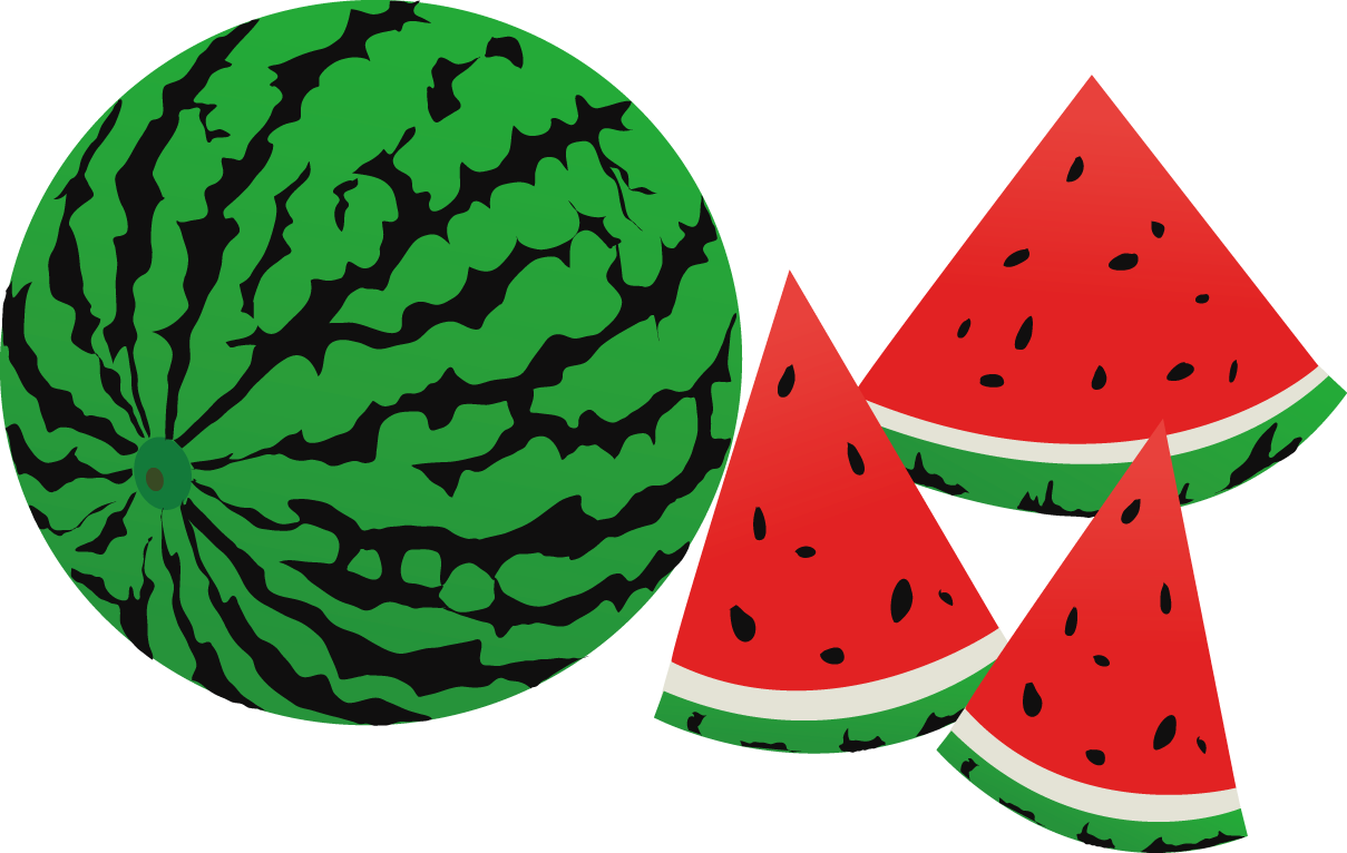 Flat Cartoon Watermelon - Watermelon (1209x766)