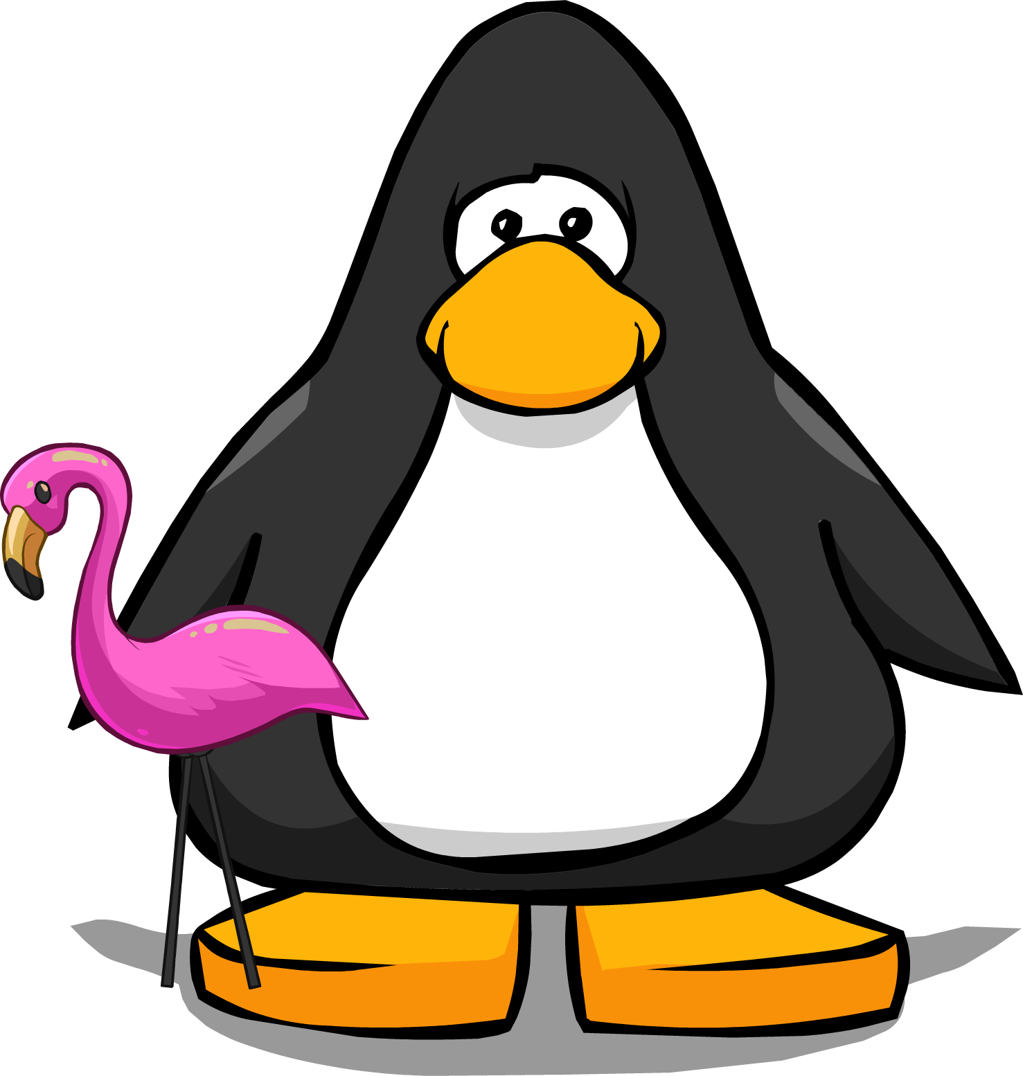 Pink Flamingo On A Player Card - Club Penguin Bell (1477x1554)